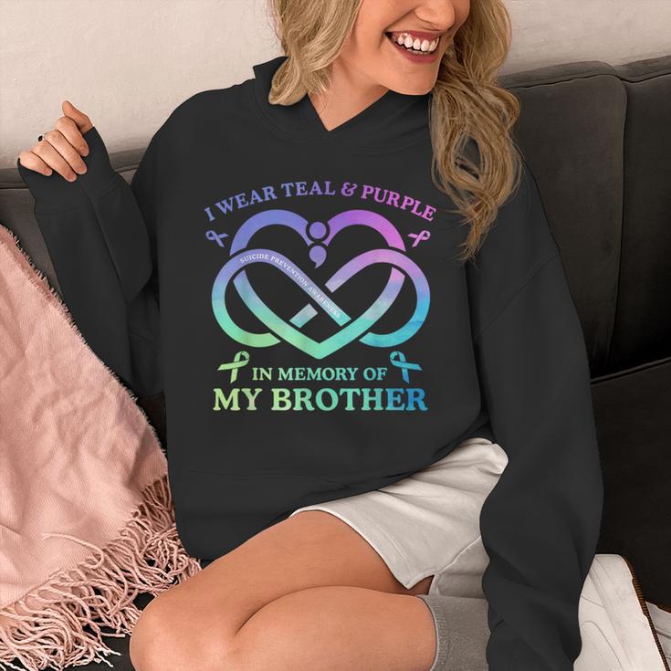 I Wear Teal & Purple Memory Of My Brother Suicide Prevention Unisex Hoodie I Wear Teal & Purple Memory Of My Brother Suicide Prevention Unisex Hoodie