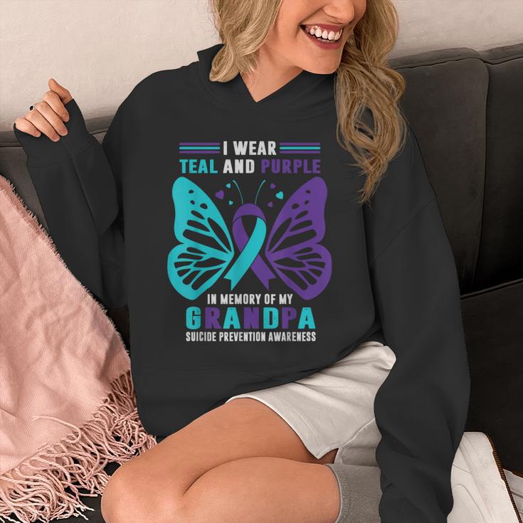 I Wear Teal And Purple In Memory Of My Grandpa Unisex Hoodie