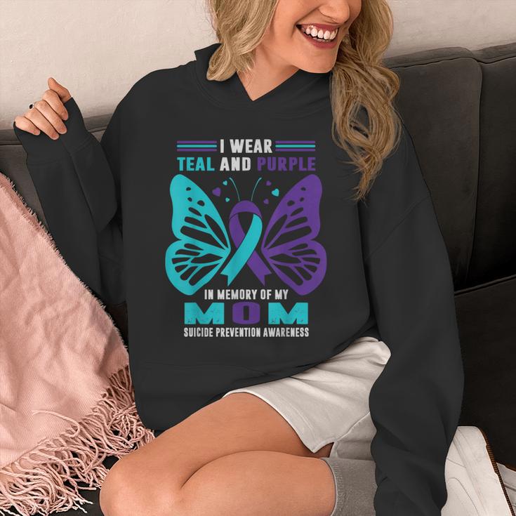 I Wear Teal And Purple In Memory Of My Mom Unisex Hoodie