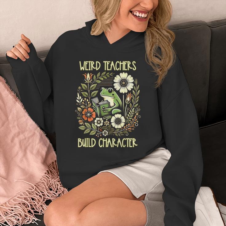 Weird Teachers Build Character Frog Reading Book Librarian Unisex Hoodie Weird Teachers Build Character Frog Reading Book Librarian Unisex Hoodie
