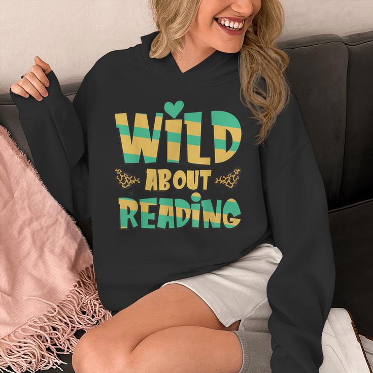 WILD ABOUT READING I Love Books Bookworm Library Day Unisex Hoodie