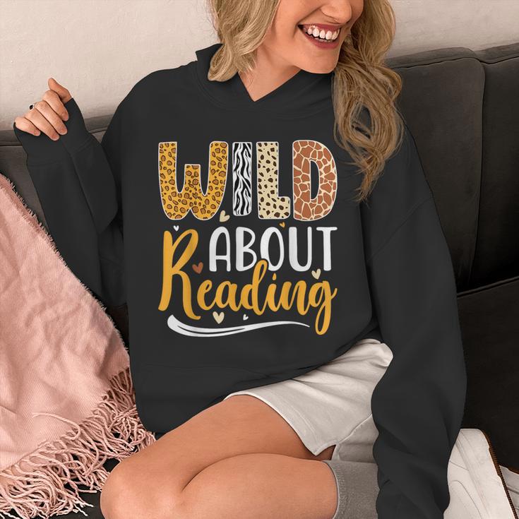 Wild About Reading Lover Bookworm Library Teacher Zoo Animal Unisex Hoodie