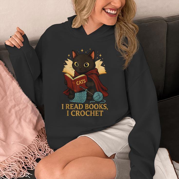 Wizard Cat Reading a Book While Crocheting Unisex Hoodie