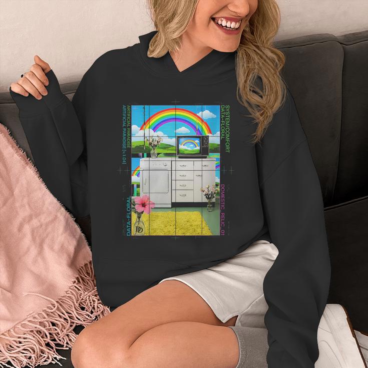 Women's Frutiger Aero Aesthetic Rainbow Glitch Art Unisex Hoodie Women's Frutiger Aero Aesthetic Rainbow Glitch Art Unisex Hoodie