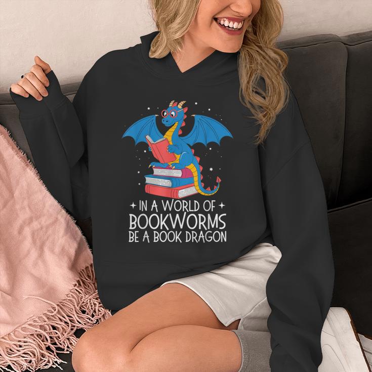In A World Full Of Bookworms Be A Book Dragon Reading Unisex Hoodie