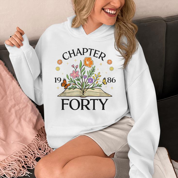 1986 Chapter Forty 40th Birthday Wildflower Book Unisex Hoodie 1986 Chapter Forty 40th Birthday Wildflower Book Unisex Hoodie