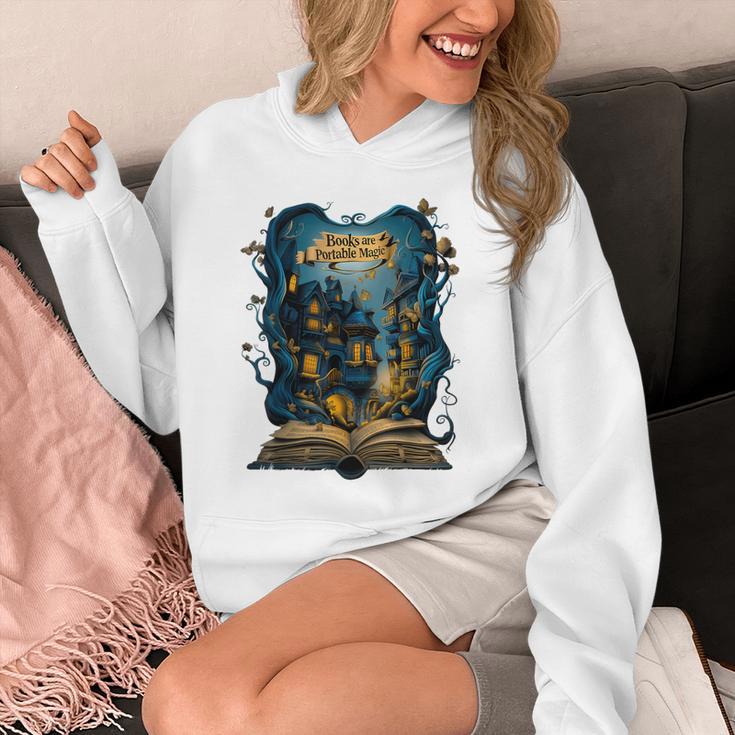4 Books Are Portable Magic Bookish Reading Nerd Quote Unisex Hoodie 4 Books Are Portable Magic Bookish Reading Nerd Quote Unisex Hoodie