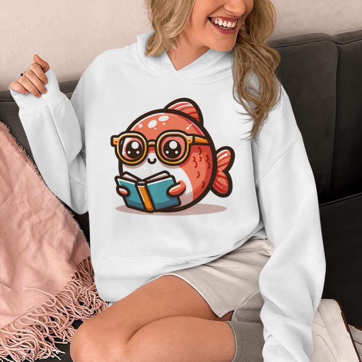 Adorable Book Lover Salmon With Reading Glasses Cute Unisex Hoodie Adorable Book Lover Salmon With Reading Glasses Cute Unisex Hoodie