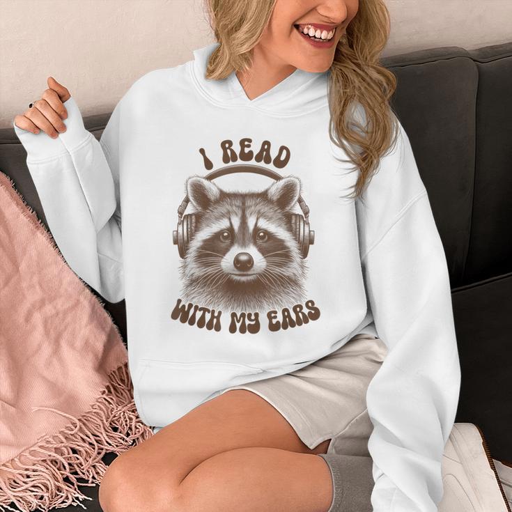 Audio Book Reader Book Lover Raccoon I Read With My Ears Unisex Hoodie