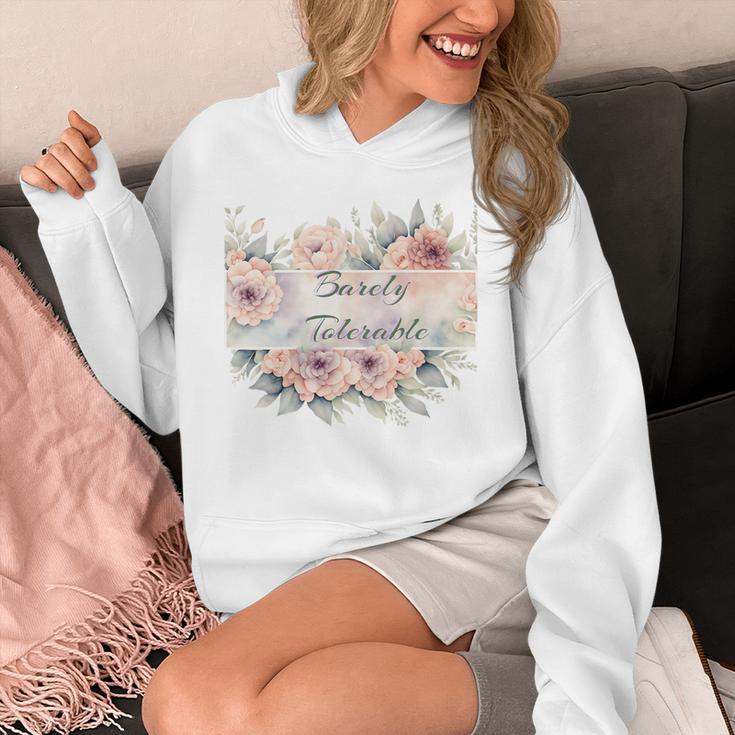 Barely Tolerable Book Floral Bookworm Lover Bookish Premium Unisex Hoodie