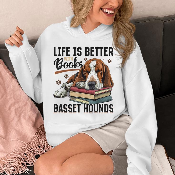 Basset Hound Dog Breed Life Is Better With Books And a For Men Women Girls Kids Unisex Hoodie Basset Hound Dog Breed Life Is Better With Books And a For Men Women Girls Kids Unisex Hoodie