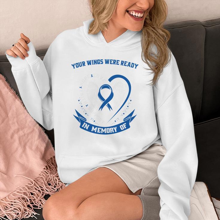 Blue In Memory Of Mom Colon Cancer Awareness Memorial Unisex Hoodie