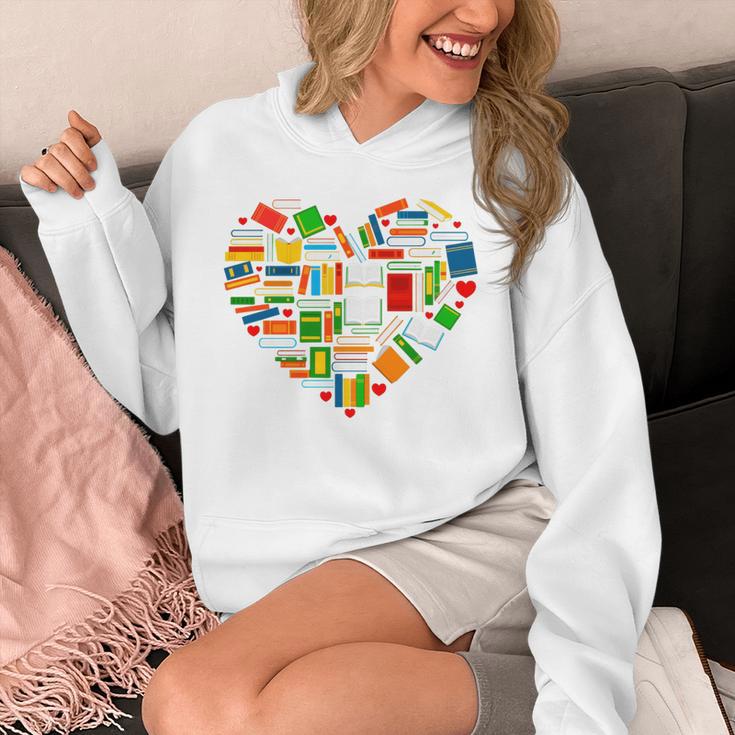 Book Lover Librarian Books Heart Valentine Unisex Hoodie