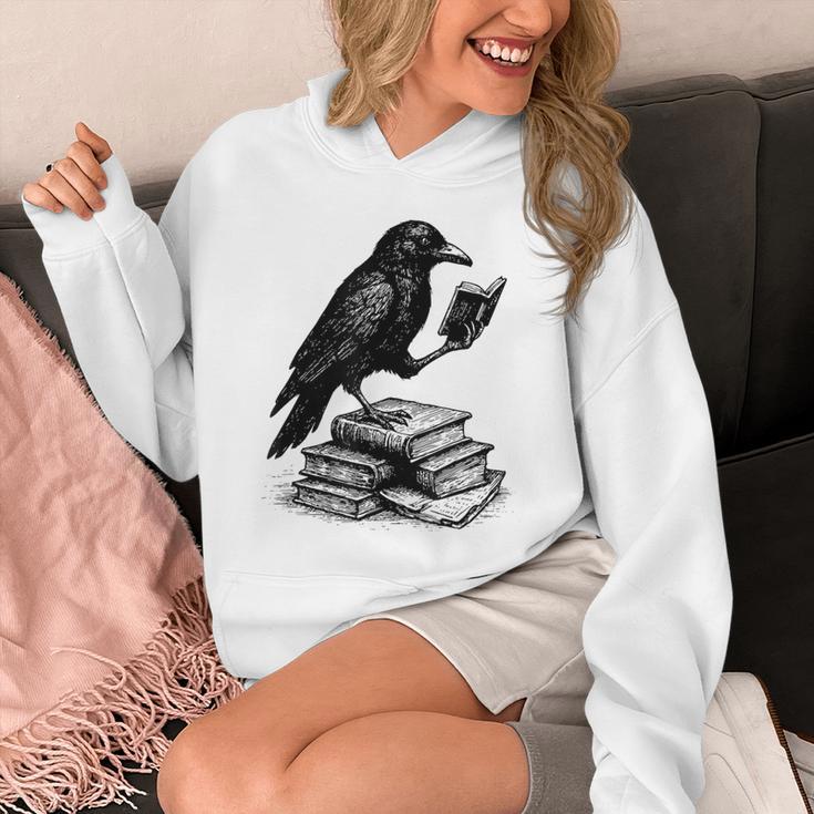 Book Raven Vintage Dark Academia Literature Reading Unisex Hoodie
