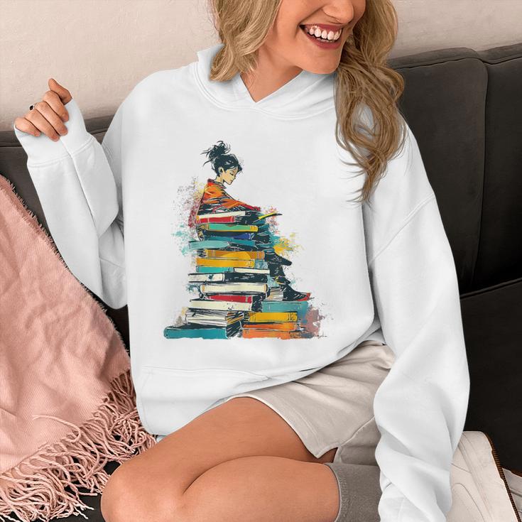 Books Abstract Artist Women Art Painting Books Unisex Hoodie Books Abstract Artist Women Art Painting Books Unisex Hoodie