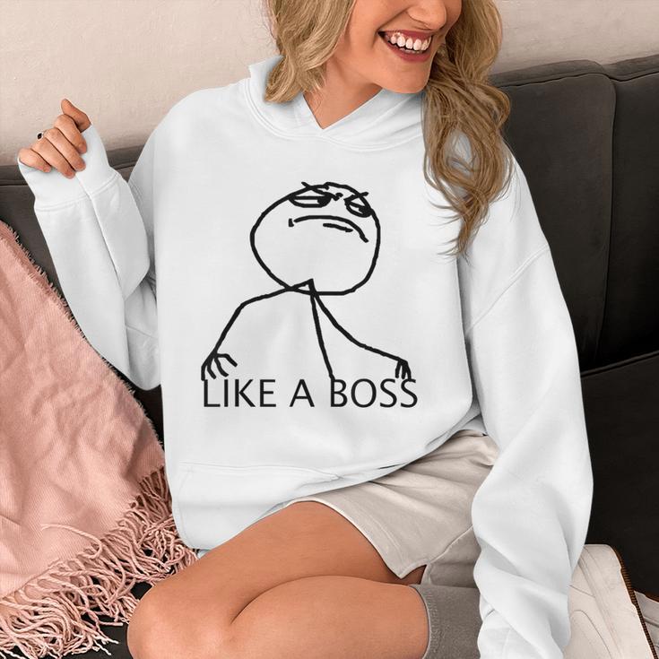 Like A Boss Rage Comic Meme Classic Internet Nostalgia Tee Unisex Hoodie