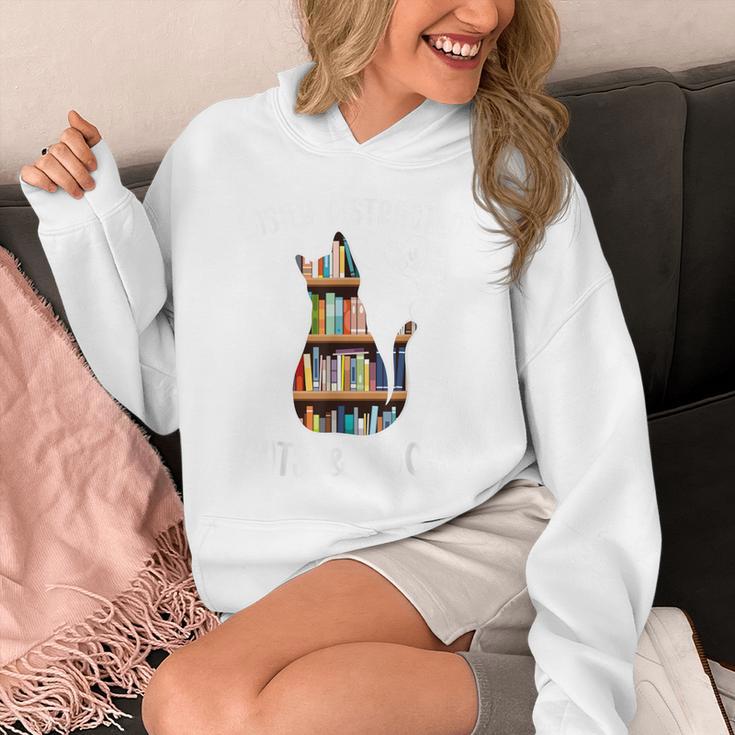 Cat Lover Tee Women Book Lover Reading Librarian Read Unisex Hoodie