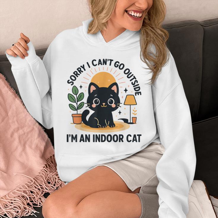 Cat Shirt Introvert Sorry I Can’t Go I’m An Indoor Cat Unisex Hoodie