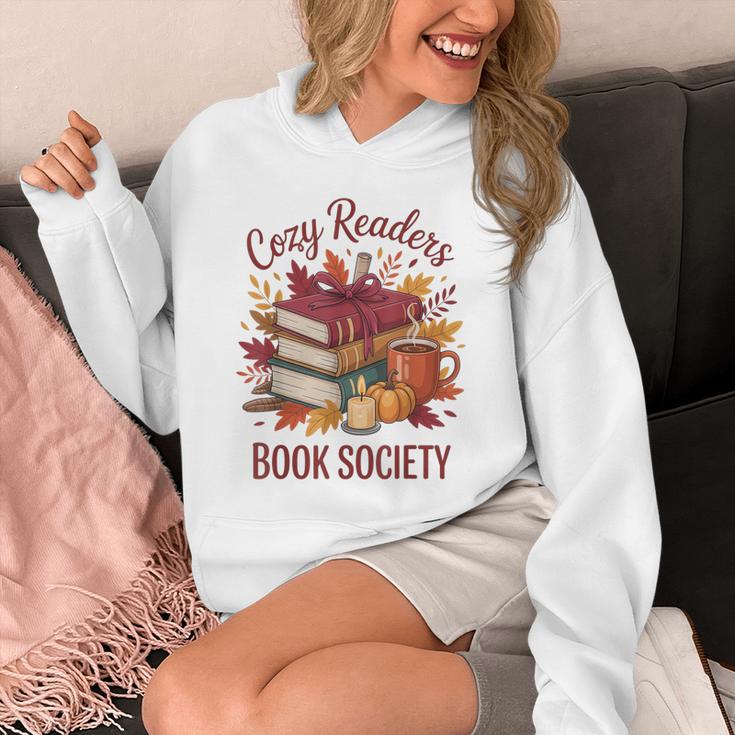 Cozy Readers Book Society Fall Autumn Floral Pumpkin Season Unisex Hoodie