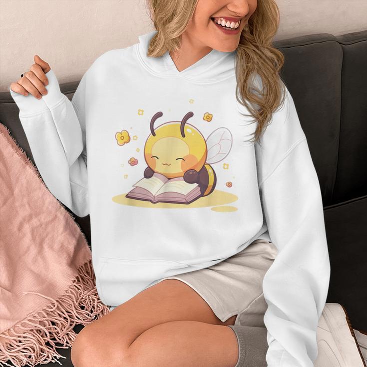 Cute Bee Reading Book Teacher Student Reader Graphic For Men Women Kids Unisex Hoodie