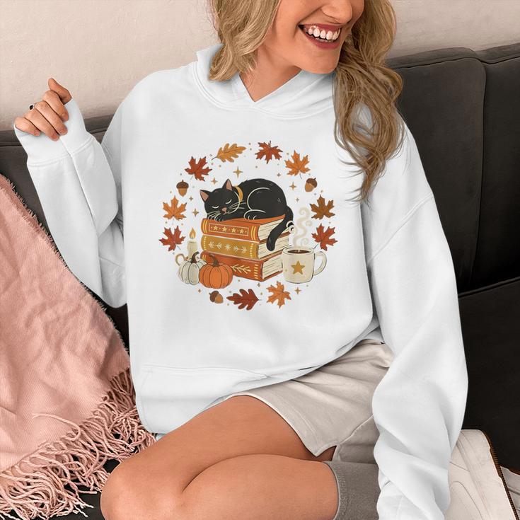 Cute Cat Fall In Love With Reading Book Cat Lover Librarian Unisex Hoodie