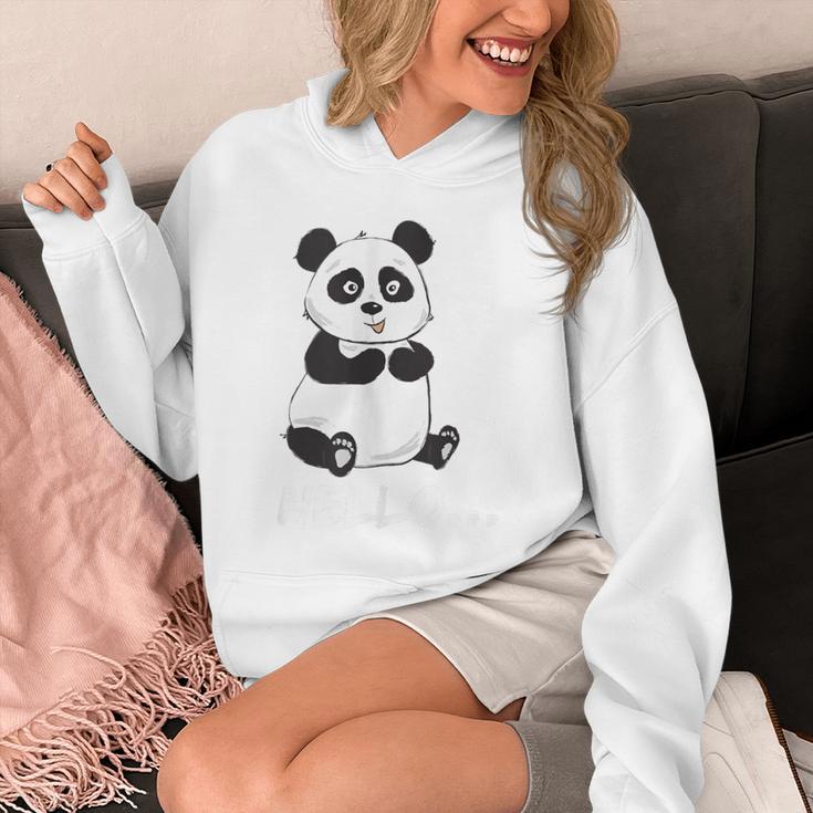 Cute Introvert Vibes – Panda Hello & Goodbye Unisex Hoodie