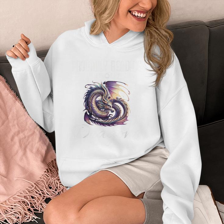Dragon Fantasy Book Lover And Apparel Probably Reading About Dragons Unisex Hoodie