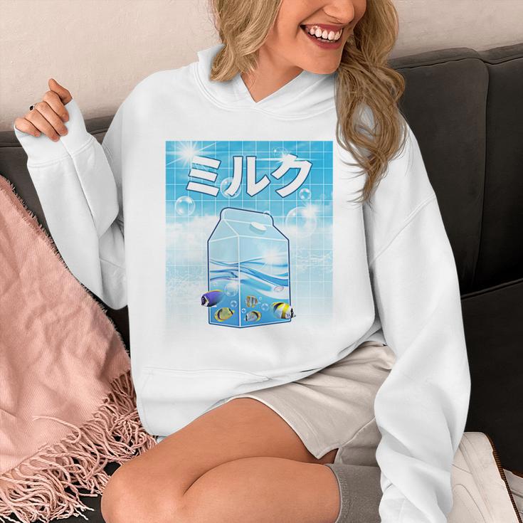 Frutiger Aero Aesthetic Tech Kawaii Milk Underwater Fishes Unisex Hoodie Frutiger Aero Aesthetic Tech Kawaii Milk Underwater Fishes Unisex Hoodie