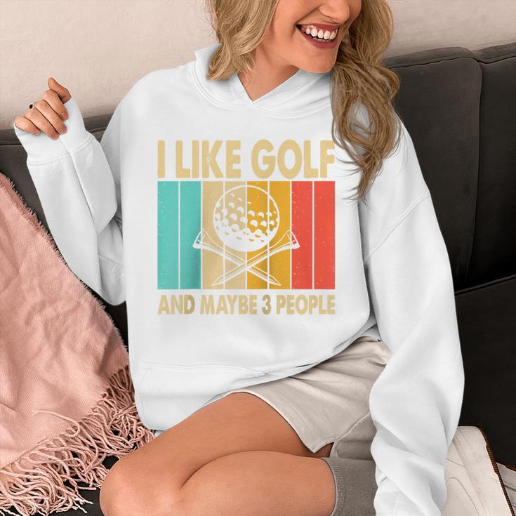 I Like Golf And Maybe 3 People Introvert Raglan Baseball Tee Unisex Hoodie