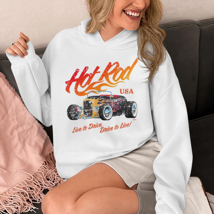 Hotrod Vintage Style Car Nostalgia Hotrod Distressed Premium Tri-Blend Unisex Hoodie
