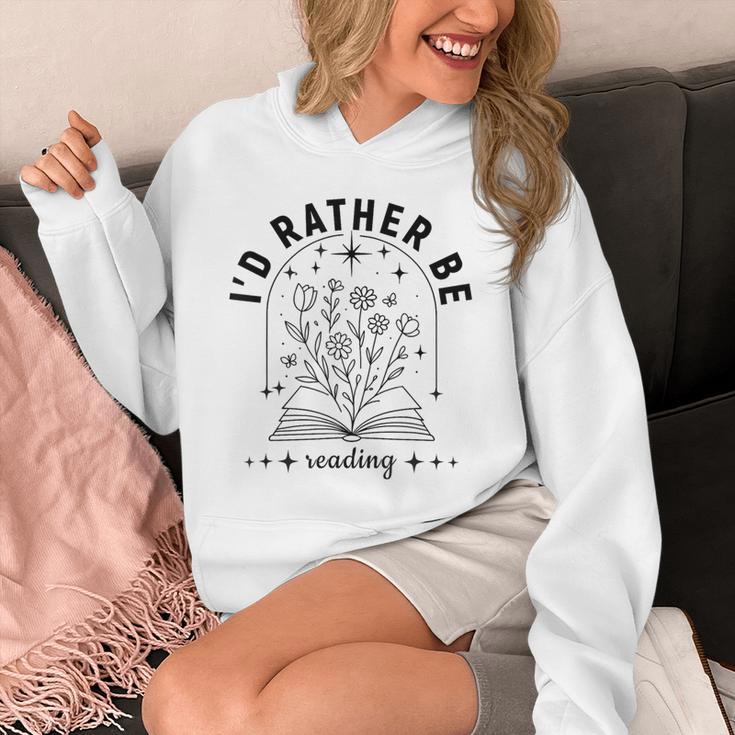 I’d Rather Be Reading Minimal Book Lover Arch Unisex Hoodie