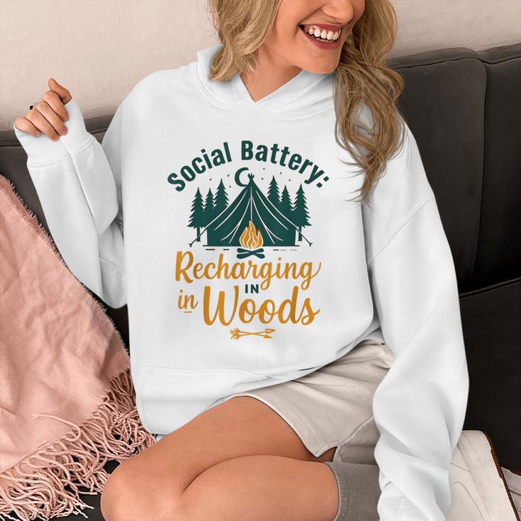 Introvert Camping Social Battery Recharging In The Woods Unisex Hoodie Introvert Camping Social Battery Recharging In The Woods Unisex Hoodie