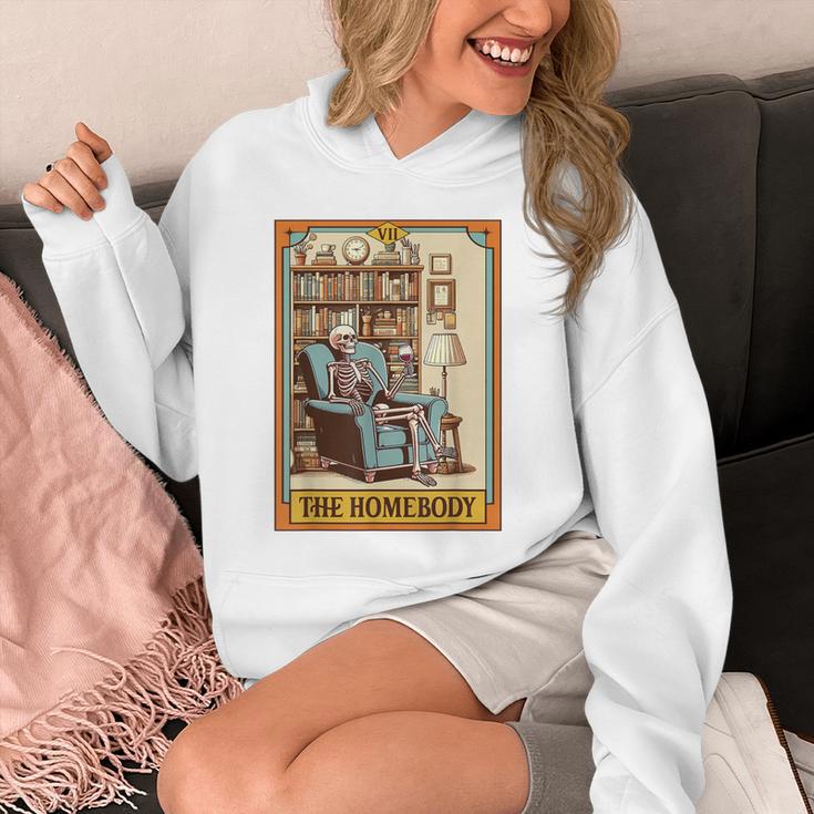 Introvert Homebody Awkward Skeleton The Homebody Tarot Card Unisex Hoodie