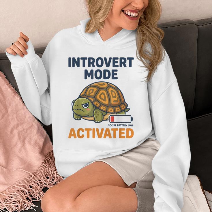 Introvert Mode Activated Low Social Battery Box Turtle Unisex Hoodie