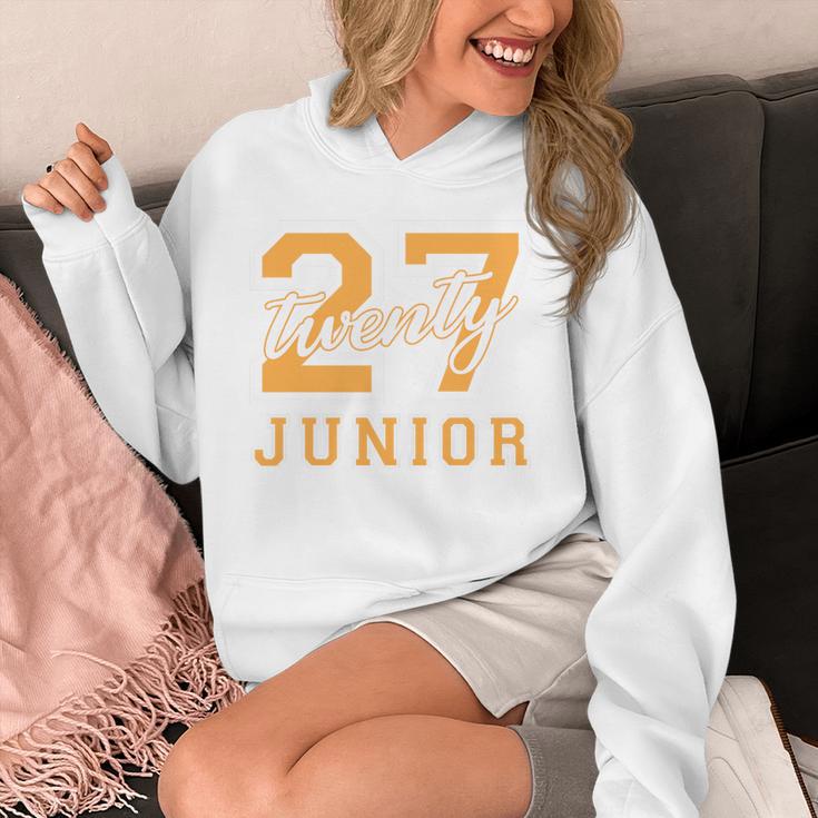 Junior Class 2027 Graduation Back To School Orange Letters Premium Tri-Blend Unisex Hoodie