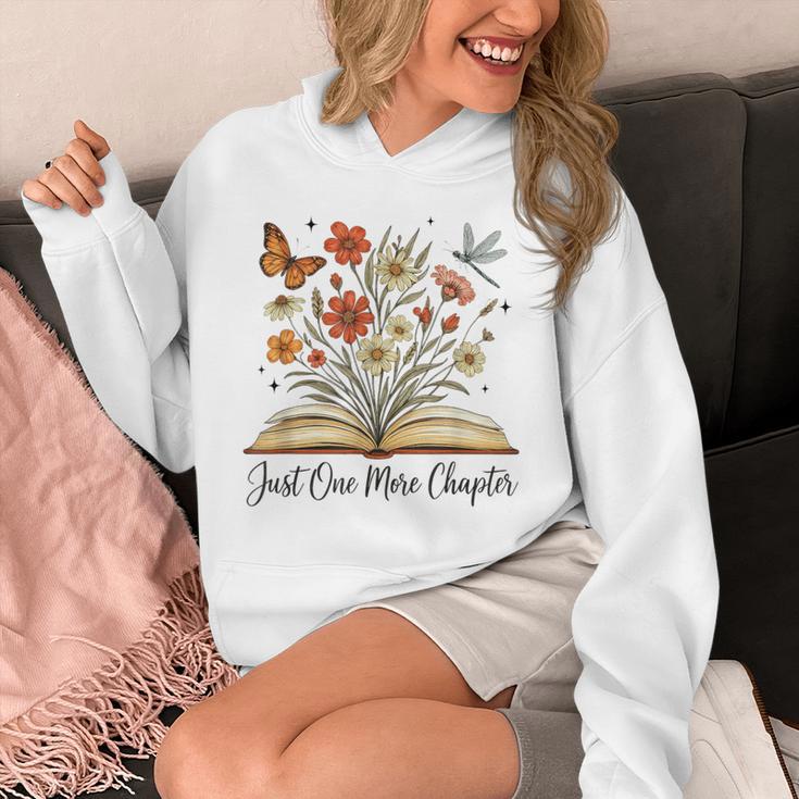 Just One More Chapter Open Book Flowers Unisex Hoodie