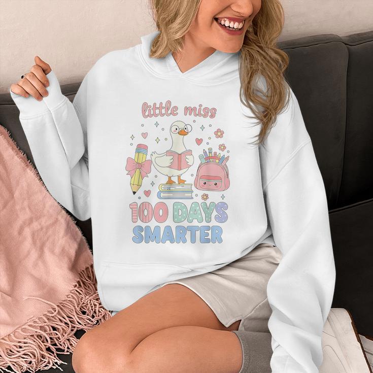 Little Miss 100 Days Smarter Cute Goose Reading Books Girls Unisex Hoodie Little Miss 100 Days Smarter Cute Goose Reading Books Girls Unisex Hoodie
