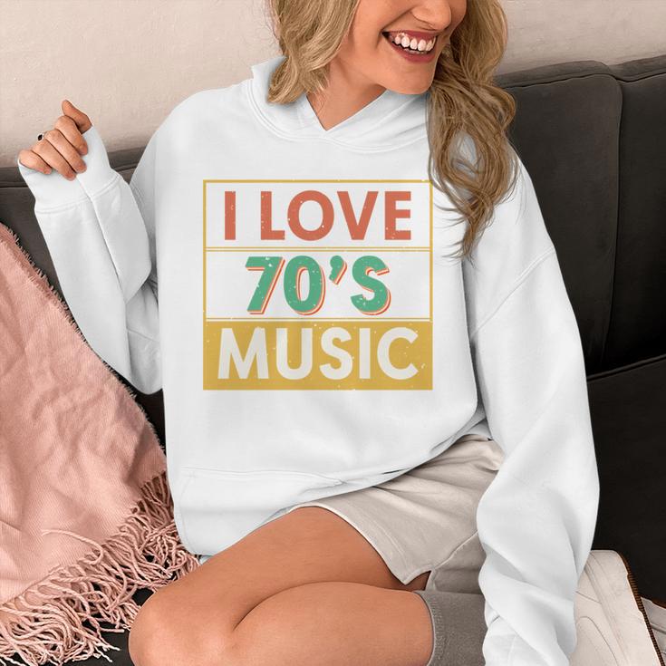 I Love 70's Music Retro Style Nostalgia Vibe 1970 70's Party Unisex Hoodie