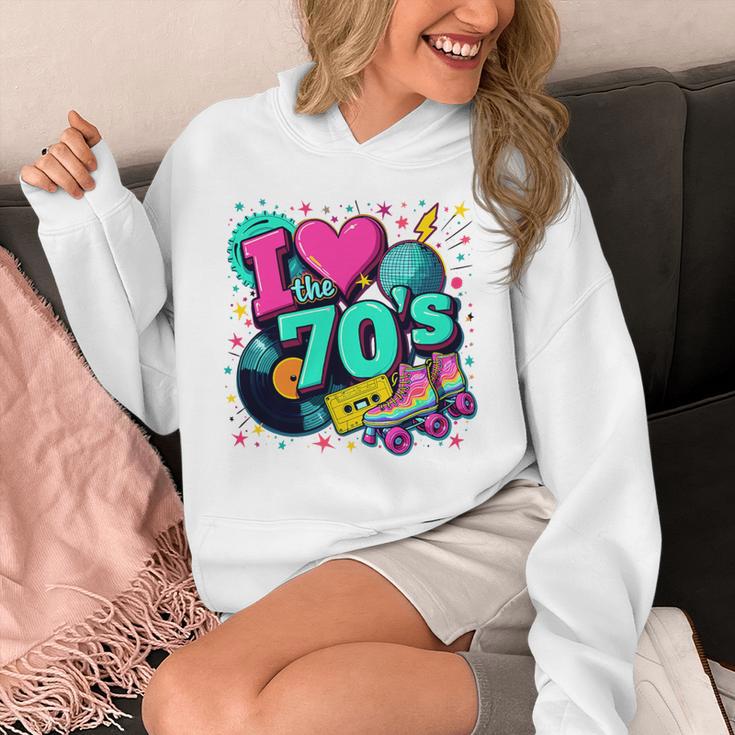 I Love The 70s Retro Cassette Roller Vinyl Disco Nostalgia Premium Tri-Blend Unisex Hoodie