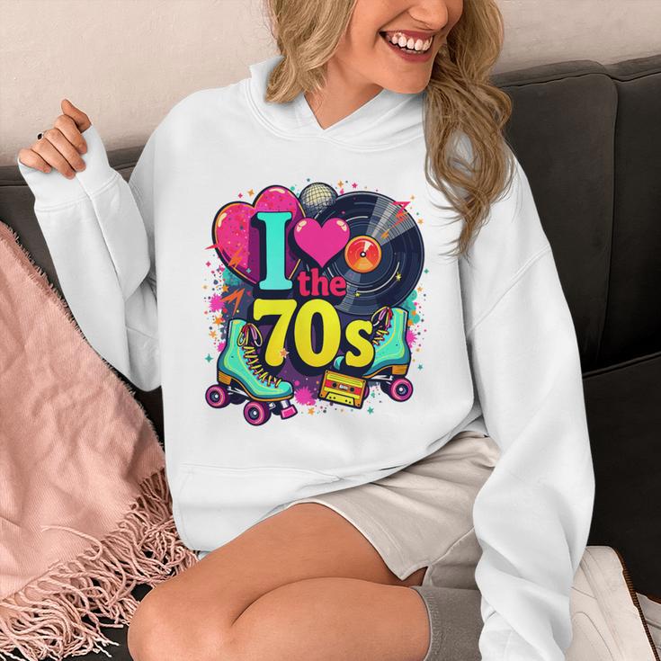 I Love The 70s Vintage Cassette Roller Vinyl Nostalgia 70s Premium Tri-Blend Unisex Hoodie
