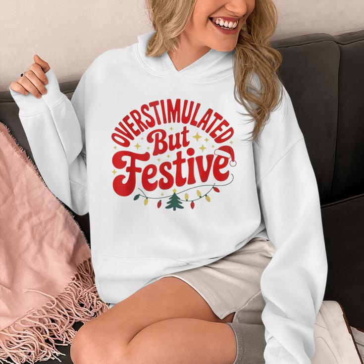 Overstimulated But Festive – Christmas Introvert Humor Unisex Hoodie