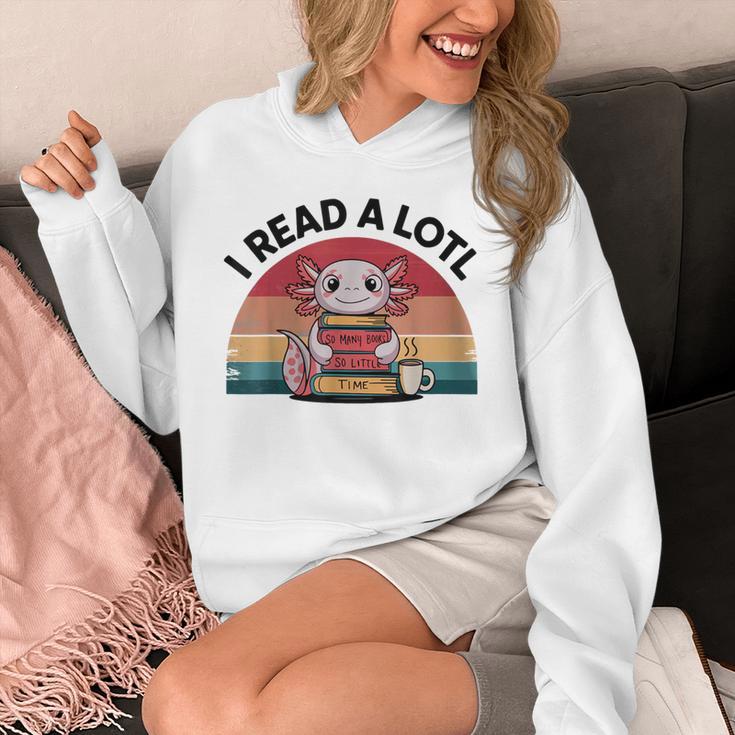 I Read Alotl Axolotl Retro Reading Books Lover Vintage Unisex Hoodie