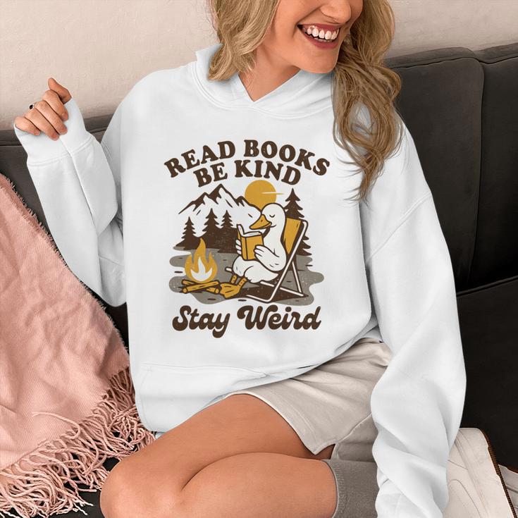 Read Books Be Kind Stay Weird Bookish Silly Goose Reading Unisex Hoodie Read Books Be Kind Stay Weird Bookish Silly Goose Reading Unisex Hoodie