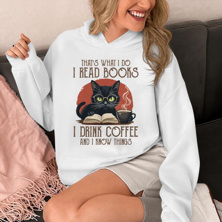 i Read Books And i Know Things Cat Reading Coffee Unisex Hoodie i Read Books And i Know Things Cat Reading Coffee Unisex Hoodie