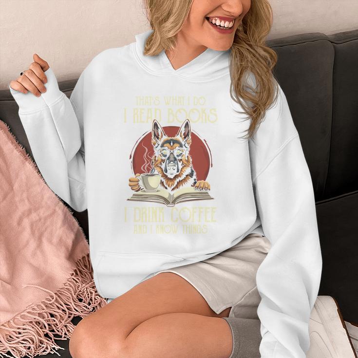 i Read Books And i Know Things German Shepherd Coffee Books Unisex Hoodie i Read Books And i Know Things German Shepherd Coffee Books Unisex Hoodie