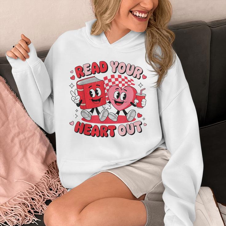 Read Your Heart Out Valentine's Day Retro Teacher Bookish Unisex Hoodie