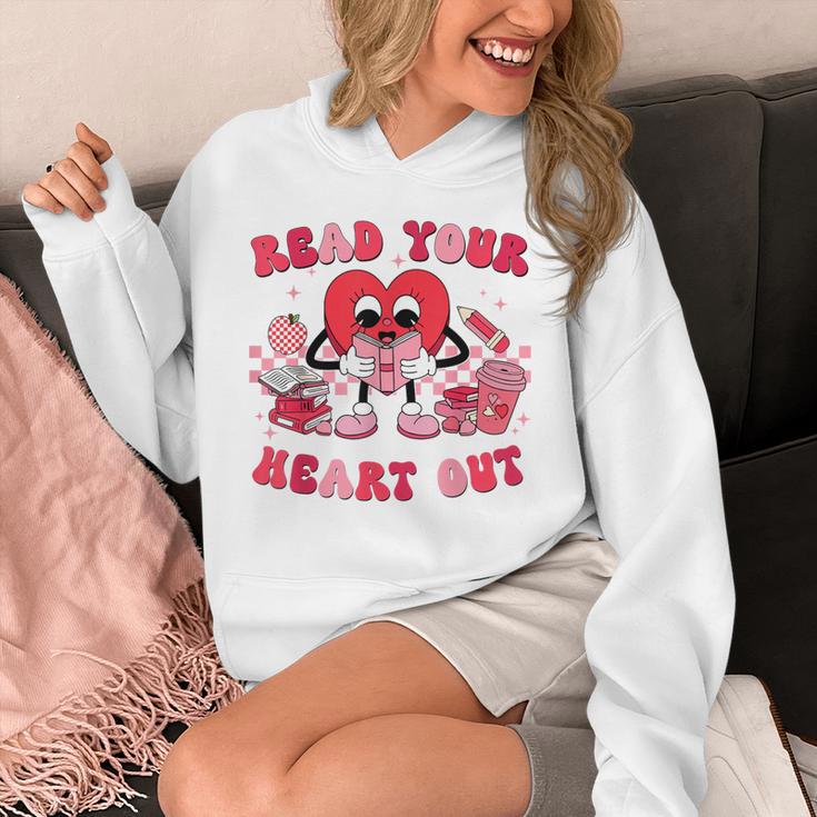 Read Your Heart Out Valentines Day Teachers Book Lovers Unisex Hoodie