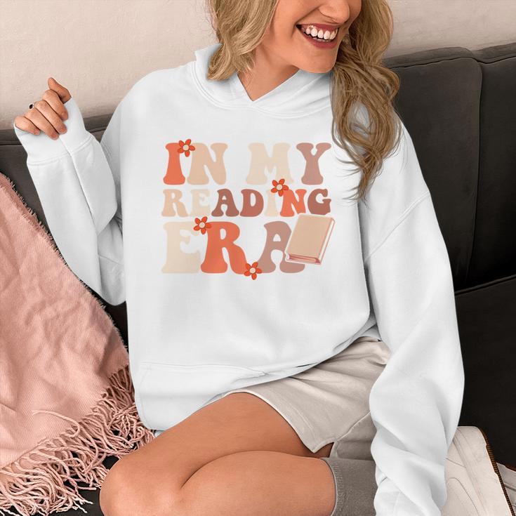 In My Reading Era Groovy Book Lovers Library Reading Women Unisex Hoodie