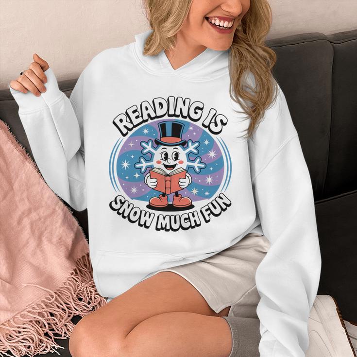 Reading Is Snow Much Fun Snowflake Book Lovers Winter Theme Premium Tri-Blend Unisex Hoodie