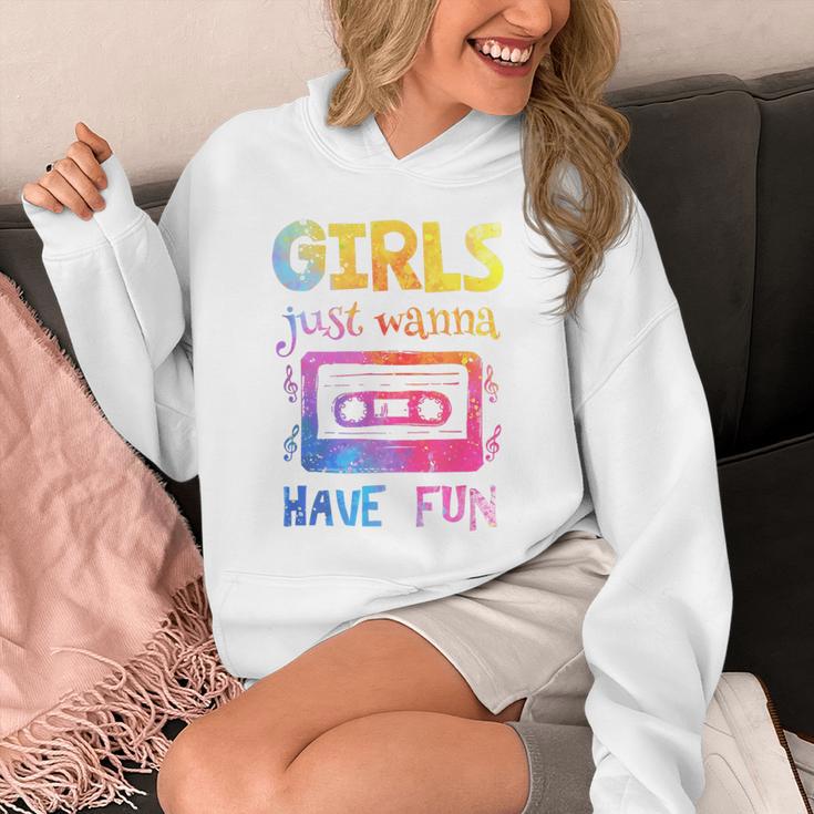 Retro Girls Just Wanna Have Fun Nostalgia 1980s 80's Premium Tri-Blend Unisex Hoodie